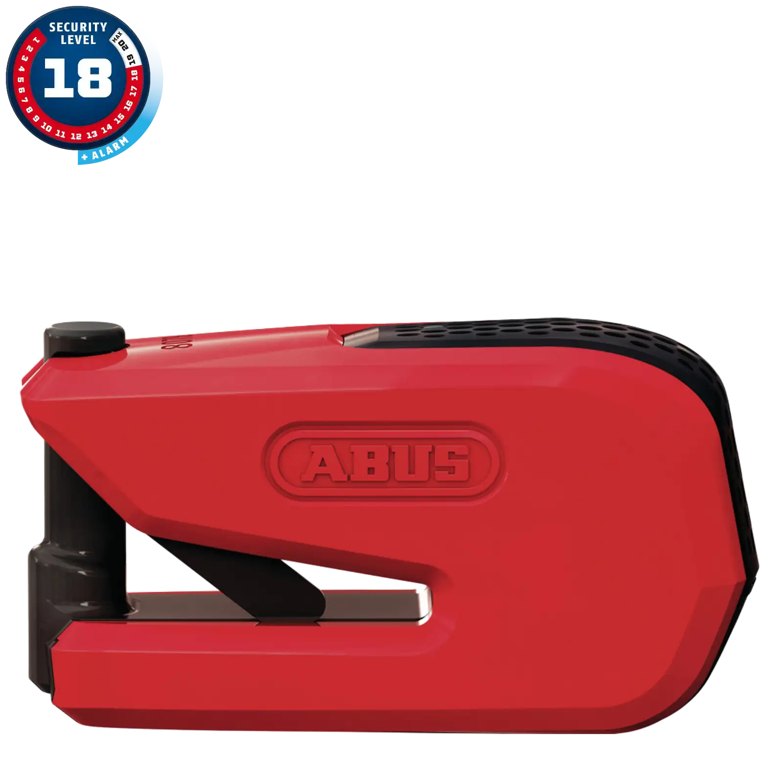 ABUS Motorradschloss mit Alarm Granit Detecto One 8078 2.0 - rot