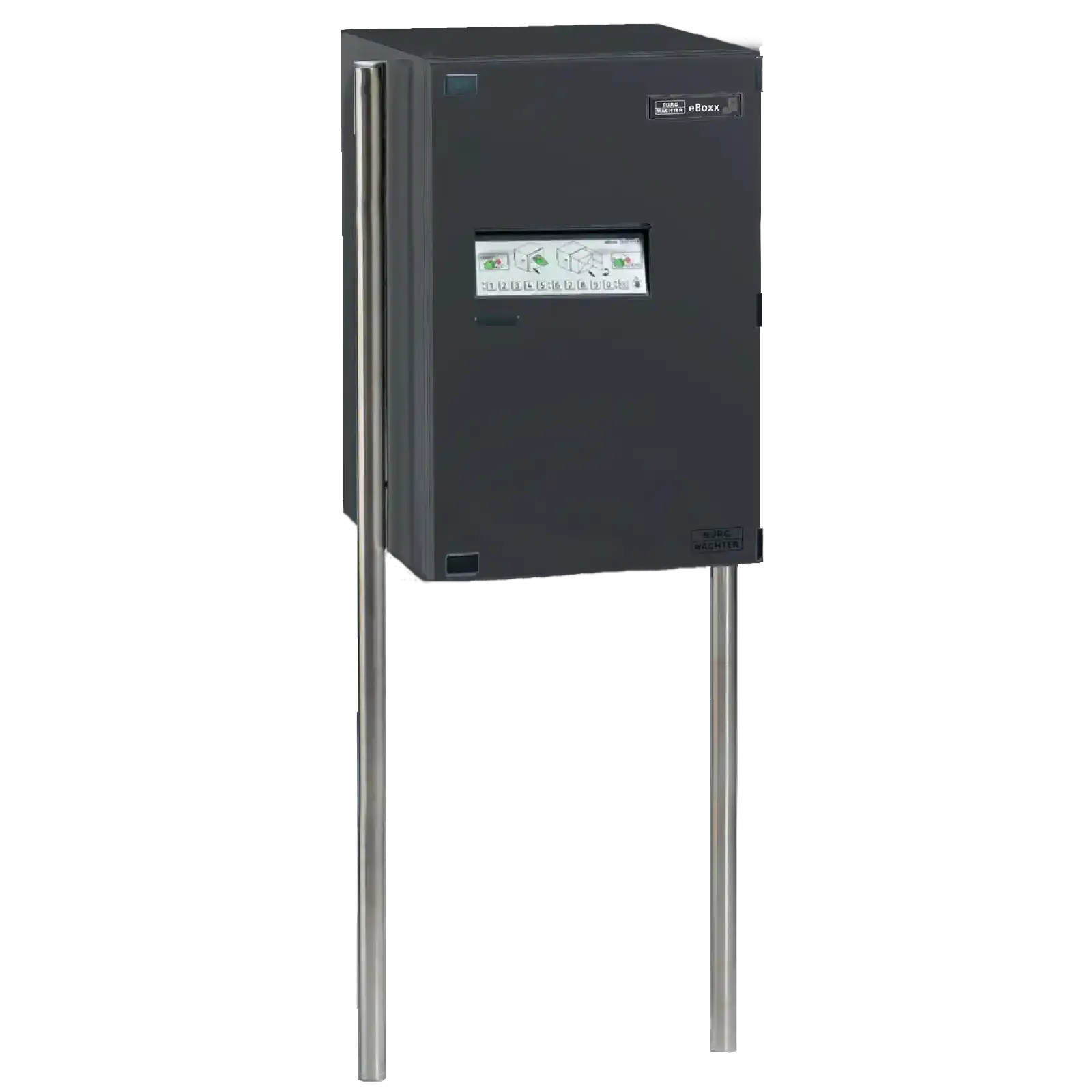 Burg Wächter Paketbox eBoxx Easy GV645ANT mit Edelstahl-Ständern - anthrazitgrau