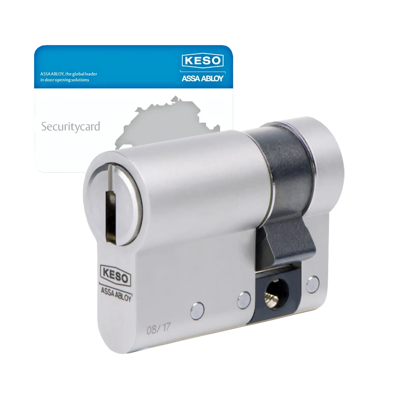 KESO 8000 Omega 2 Halbzylinder Standard 81C14 mit VdS-A Bohrschutz und Sicherungskarte
