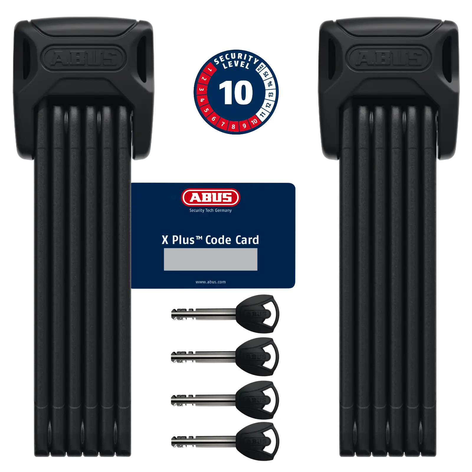 ABUS Faltschloss Bordo XPlus 6000K TwinSet mit Schlosshalterung - 90 cm