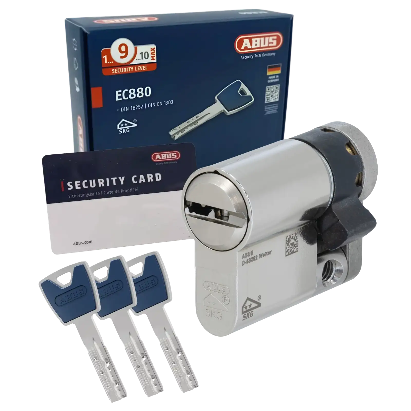 ABUS EC880 Halbzylinder mit Wendeschlüsseln und Sicherungskarte