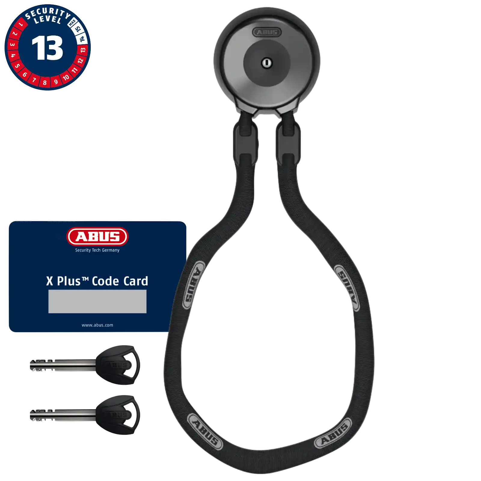 ABUS Wandanker WCH90 XPlus mit 9KS Kette 110 oder 130 cm