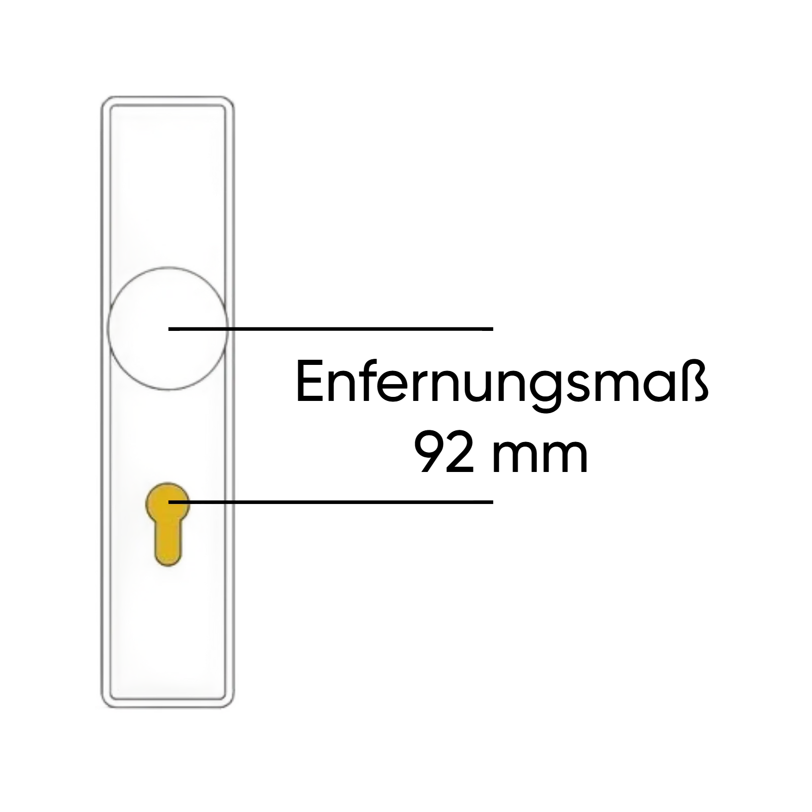 Schutzbeschläge für Haustüren mit 92 mm Entfernungsmaß